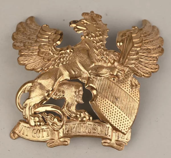 Baden Enlisted Infantry or Artillery Pickelhaube Frontplate Visuel 1 principal